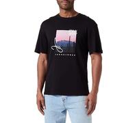 JACK & JONES Men's Joraruba Photo Tee SS Crew T-Shirt, Black, S