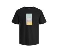 JACK & JONES Men's Joraruba Sunset Branding Tee Ss C.n T-Shirt, Black, M