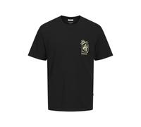 JACK & JONES Men's Jorbellagio Collage Tee SS Crew Neck, Black, XS