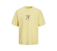 JACK & JONES Men's Jorblockpop Tee Ss Crew Neck Tg T-Shirt, Italian Straw, XXL