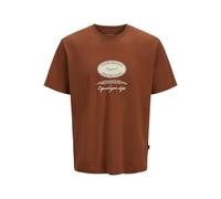 Jack & Jones Men's Jorboston Front Back Tee SS Crew Neck, Arabian Spice, S