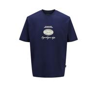 Jack & Jones Men's Jorboston Front Back Tee SS Crew Neck, Ocean Cavern, M