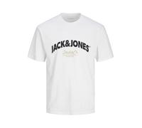 JACK & JONES Men's Jorbronx Arch Big Tee SS Crew Neck T-Shirt, Bright White, XL
