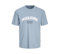 JACK & JONES Men's Jorbronx Arch Big Tee SS Crew Neck T-Shirt, Mountain Spring, M