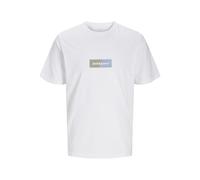 JACK & JONES Men's Jorbronx Rectangle Tee SS Crew Neck T-Shirt, Bright White, M
