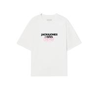 JACK & JONES Men's Jorbushwick Tee Ss Crew Neck FST T-Shirt, Bright White, XL