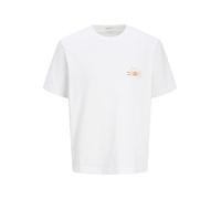 JACK & JONES Men's Jorcanggu Summer Picture Tee Ss Cn, Bright White, XS
