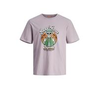 JACK & JONES Men's Jorcoconut Skull Tee SS Crew Neck T-Shirt, Lavender Frost, S