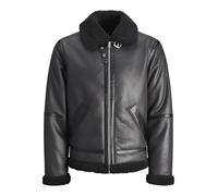 JACK & JONES Men's Jorcole Aviator Jacket, Black, L
