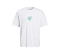 JACK & JONES Men's Jordecal Tee SS Crew Neck Tg Ln T-Shirt, Bright White, S