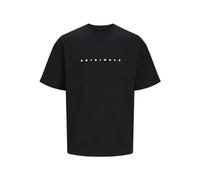 JACK & JONES Men's Joreaster Activity Tee SS Crew Neck T-Shirt, Black/Print: org, L