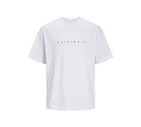 JACK & JONES Men's Joreaster Activity Tee SS Crew Neck T-Shirt, Bright White/Print: org, M
