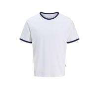 JACK & JONES Men's Jorformentera Ringer Tee SS Crew Neck, Bright White, L