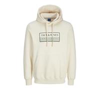 JACK & JONES Men's Jorfrederiksberg Box Sweat Hood Sn Sweatshirt, Antique White, S