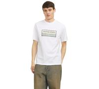 JACK & JONES Men's Jorfrederiksberg Box Tee Ss C.n Sn T-Shirt, Bright White/Detail: AW24, XL