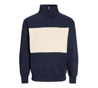 JACK & JONES Men's Jorfrederiksberg Margate Block Sweat Hn Sweatshirt, Blue, XL