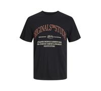 JACK & JONES Men's Jorfrederiksberg Margate Front SS Tee Bf T-Shirt, Black, S