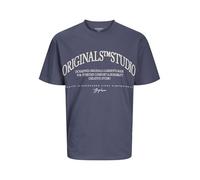 JACK & JONES Men's Jorfrederiksberg Margate Front SS Tee Bf T-Shirt, Nightshadow Blue/Print:scan, S