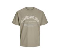 JACK & JONES Men's Jorfrederiksberg Margate Front SS Tee Bf T-Shirt, Silver Sage/Print: jj, S