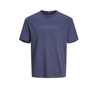 JACK & JONES Men's Jorfrederiksberg Tee SS Crew Neck Noos T-Shirt, Night Shadow Blue, S