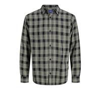 JACK & JONES Men's Jorgracia Parker Check Shirt Ls Sn Polo, Black, L