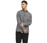JACK & JONES Men's Jorgracia Parker Check Shirt Ls Sn Polo, Black, M
