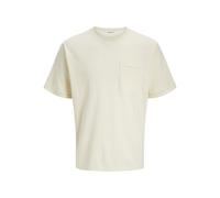 JACK & JONES Men's Jorhydra Stitch Tee Ss Crew Neck, Antique White, M