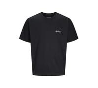 JACK & JONES Men's Jorislington Back Tee Ss Crew Neck Sn, Black, M