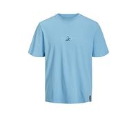 JACK & JONES Men's Jorjoshua Emb Tee SS Crew Neck T-Shirt, Dusk Blue, L