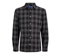 JACK & JONES Men's Jorjoshua Flannel Check Shirt Ls Ln, Pirate Black, M