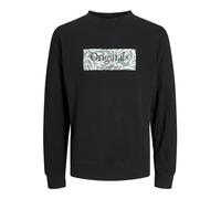 JACK & JONES Men's Jorlafayette Branding Sweat Crew Sweatshirt, Black, X-Small