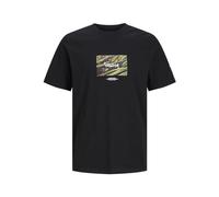 JACK & JONES Men's Jorlafayette Photo Tee SS Crew Neck T-Shirt, Black, L