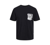 JACK & JONES Men's Jorlafayette Pocket Tee Ss Crew Neck T-Shirt, Black, XS