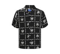JACK & JONES Men's Jorluke Ocean Resort Shirt Ss Short-Sleeved, Black, L