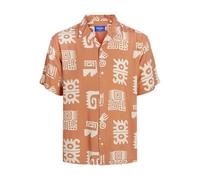 JACK & JONES Men's Jorluke Ocean Resort Shirt Ss Short-Sleeved, Carnelian, L