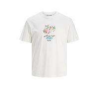 JACK & JONES Men's Jorlustre Tee SS Crew Neck Tg T-Shirt, Bright White/Print: ice Truck, M