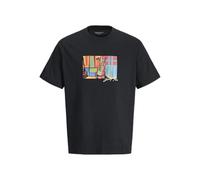 JACK & JONES Men's Jormanchester Cubism Front Tee SS Cn, Black, M