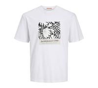 JACK & JONES Men's Jormarbella AOP Branding Tee Ss Crew NEC T-Shirt