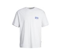 JACK & JONES Men's Jormykonos Back Tee Ss Crew Neck Sn T-Shirt, Bright White, XS