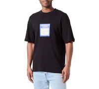 JACK & JONES Men's Jormykonos Geo Front Tee Ss C.n Ln T-Shirt, Black, XS