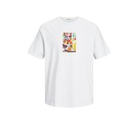 JACK & JONES Men's Jornoto Art Tee SS Crew Neck T-Shirt, Bright White, XXL