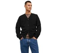 JACK & JONES Men's Jorollie Knit Cardigan Ln Sweater, Black, S
