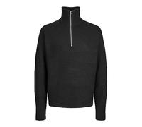 JACK & JONES Men's Jorollie Knit Half Zip Sn Jumper, Black, XS
