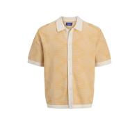 JACK & JONES Men's Jorparos Jacquard Knit Ss Polo, Sea Salt, L