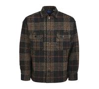 JACK & JONES Men's Jorroxbury Boucle Overshirt Ls Long Sleeve Shirt, Black, L