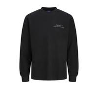 JACK & JONES Men's Jorroxbury Sweat Crew Neck Sweatshirt, Black, XXL
