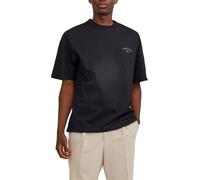 JACK & JONES Men's Jorsantorini Graphic Tee Ss Crew Neck T-Shirt, Black, XS