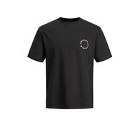 JACK & JONES Men's Jorsequoia Graphic Back Ss Crew Neck T-Shirt, Black, XS