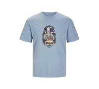 JACK & JONES Men's Jorseven Skull Tee Ss Crew Neck Sn T-Shirt, Mountain Spring, M