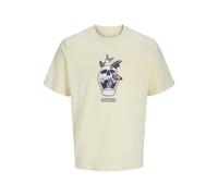 JACK & JONES Men's Jorskull Coast Tee SS Crew Neck Jnr, Double Cream, 8 Years